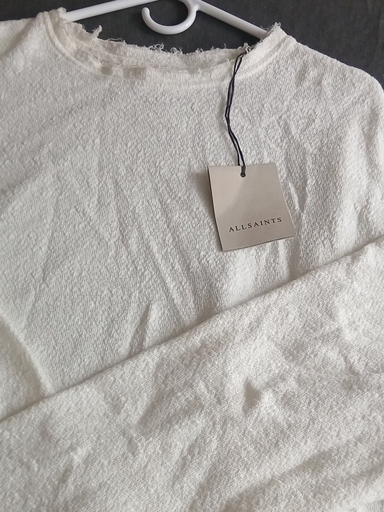 All Saints Other - AllSaints Cream Lightweight Textured Crew Top